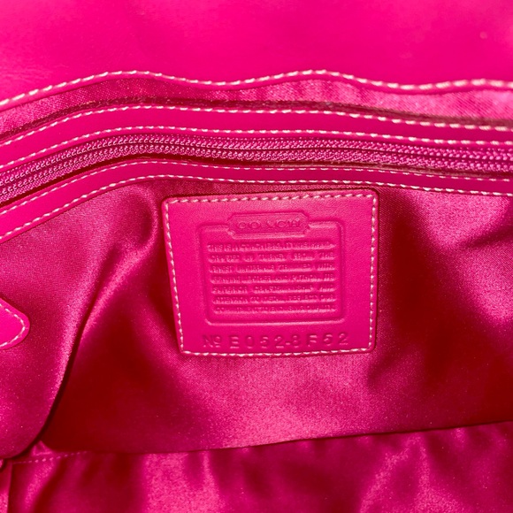 Coach Signature C Chenille Python Pink Butterfly Tote Bag Coach Purse Vintage - Picture 10 of 11